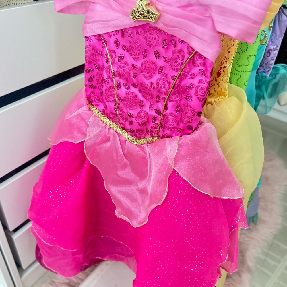 Disney Pink and Gold Dance Costume with Sparkling Layers
